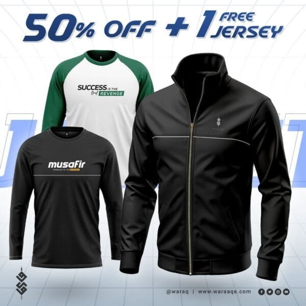 Men's Premium Jacket (BLACK) with free T-Shirt